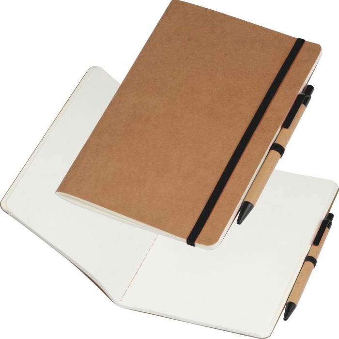 A5 Notizheft mit Kugelschreiber, 160 Seiten