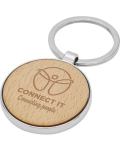 Moreno runder Schlüsselanhänger aus Buchenholz